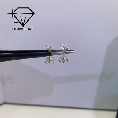 LuxuryShine Round Lab Grown Diamond Stud Earrings VVS2/VS1 Clarity 18K solid Gold custom Jewelry with IGI Certificate fashion earrings Valentine's Day gift