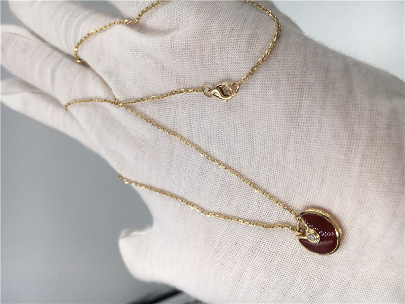 Chất lượng XS Model Đồ trang sức tùy chỉnh cao cấp Amulette De Vòng cổ bằng vàng hồng 18K Carnelian nhà máy