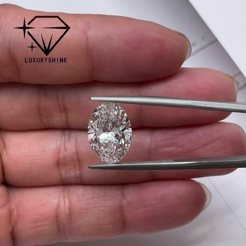 Chất lượng LuxuryShine 0.1-10CT VVS2 Kim cương phát triển trong phòng thí nghiệm D-F Màu trắng hình bầu dục cắt xuất sắc Với Giấy chứng nhận IGI 3EX cắt đá bởi LuxuryShine nhà máy