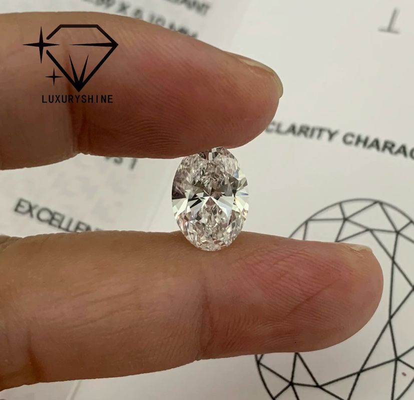 Chất lượng LuxuryShine tuyệt vời cắt phòng thí nghiệm trưởng thành kim cương D-F Màu trắng hình bầu dục 0.1-10CT VS1 với chứng chỉ IGI 3EX cắt đá nhà máy