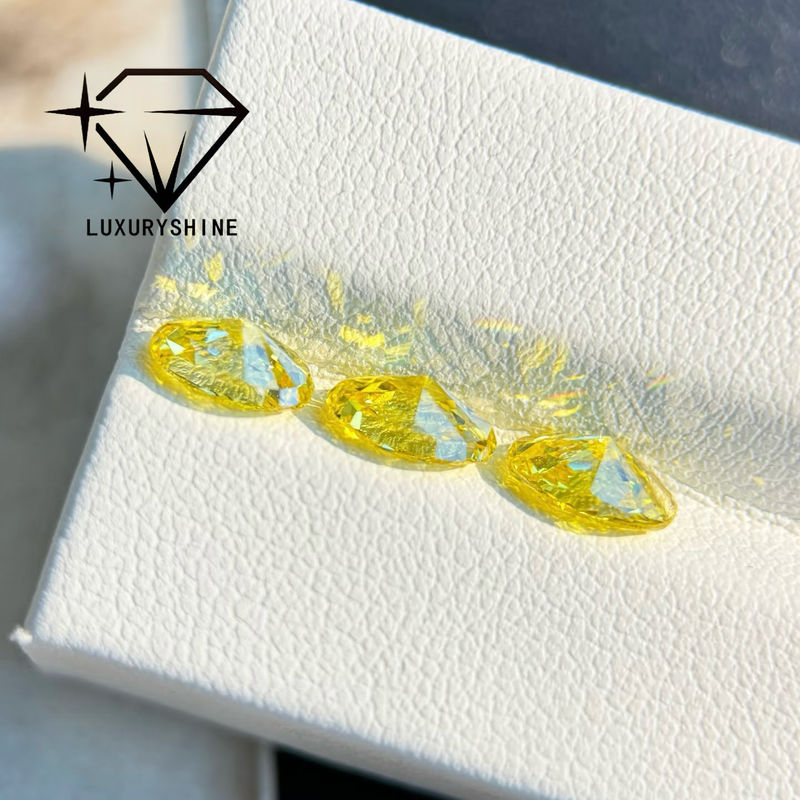 Chất lượng LuxuryShine VVS-VS Fancy Yellow/Light Yellow/Fancy Intense/Vivid Yellow Rượu vang phát triển kim cương 1CT 2CT 3CT 4CT 5CT hình bầu dục tuyệt vời cắt với chứng chỉ và trang sức tùy chỉnh nhà máy