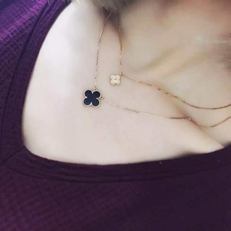 Chất lượng Van Cleef Arpels Trang sức vàng sang trọng Mặt dây chuyền Alhambra ngọt ngào Mặt dây chuyền vàng vàng Mẹ ngọc trai nhà máy