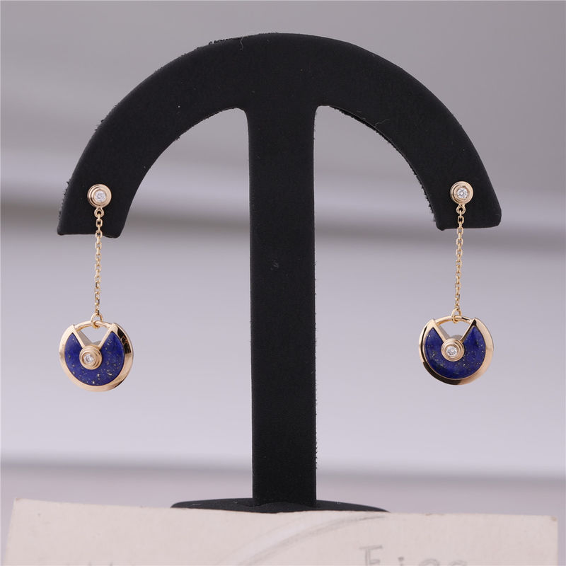 Chất lượng Xs Mẫu Bông tai vàng Amulette De Cartier màu vàng Lapis Lazuli nhà máy