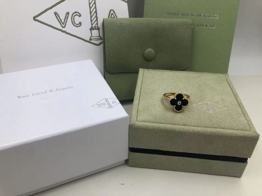 Chất lượng Van Cleef And Arpels Vòng Alhambra cổ điển vàng vàng Onyx tròn kim cương nhà máy
