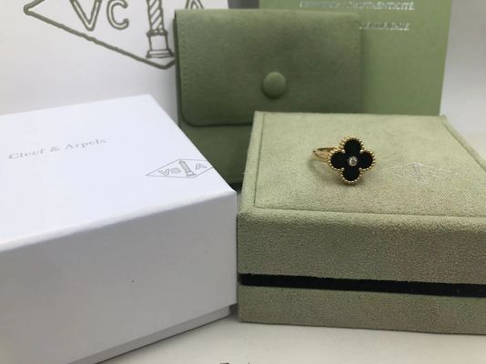 Chất lượng Van Cleef And Arpels Vòng Alhambra cổ điển vàng vàng Onyx tròn kim cương nhà máy