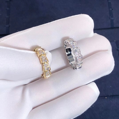 Nhà máy Sản xuất Nhẫn BVLGARI Serpenti Viper Vàng 18k và Kim cương thật Vàng hồng