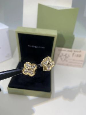 Chất lượng Bông tai VCA Vintage Alhambra Vàng hồng 18k / Vàng hồng / Vàng trắng đính đá quý nhà máy