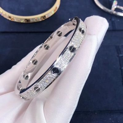 Chất lượng Trang Sức Cao Cấp Vàng 18K Vòng Tay TÌNH YÊU Bậc Xe Hơi Đính Kim Cương Cho Nữ nhà máy
