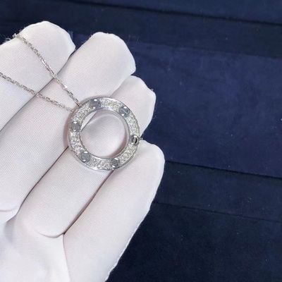 Chất lượng Vòng cổ TÌNH YÊU cấp xe tùy chỉnh Vàng trắng 18K VS Kim cương lát nhà máy