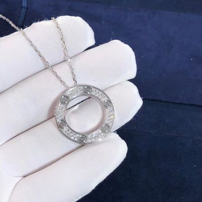 Chất lượng Vòng cổ TÌNH YÊU cấp xe tùy chỉnh Vàng trắng 18K VS Kim cương lát nhà máy