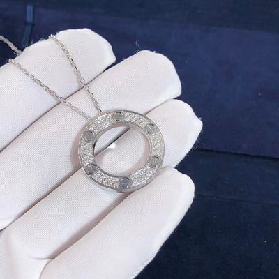 Chất lượng Vòng cổ TÌNH YÊU cấp xe tùy chỉnh Vàng trắng 18K VS Kim cương lát nhà máy