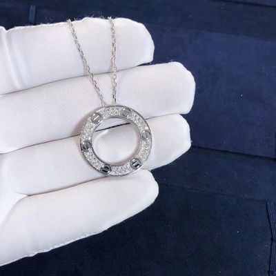 Chất lượng Vòng cổ TÌNH YÊU cấp xe tùy chỉnh Vàng trắng 18K VS Kim cương lát nhà máy