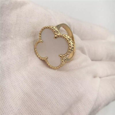 Chất lượng VCARF78900 Van Cleef And Arpels Magic Alhambra Ring Vàng vàng với hình hoa nhà máy