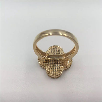 Chất lượng VCARF78900 Van Cleef And Arpels Magic Alhambra Ring Vàng vàng với hình hoa nhà máy