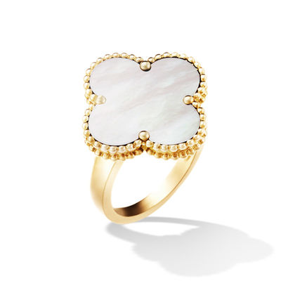 Chất lượng VCARF78900 Van Cleef And Arpels Magic Alhambra Ring Vàng vàng với hình hoa nhà máy