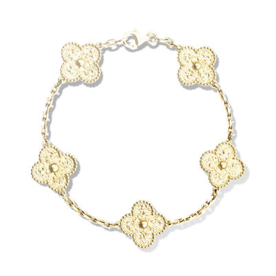 Chất lượng Vòng tay vàng 18K hình bông hoa 5 họa tiết VCARO1IE00 cho bạn gái / vợ nhà máy
