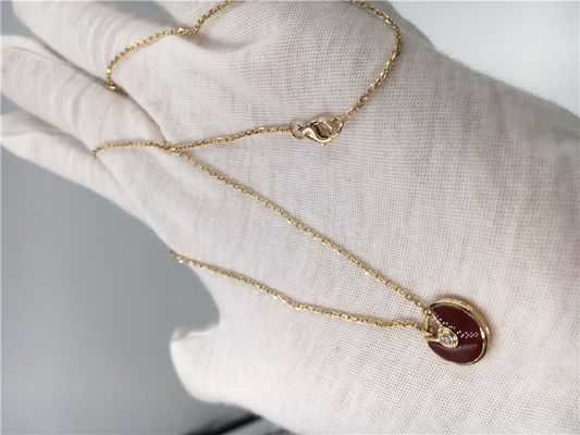 Chất lượng XS Model Đồ trang sức tùy chỉnh cao cấp Amulette De Vòng cổ bằng vàng hồng 18K Carnelian nhà máy