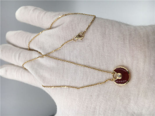 Chất lượng XS Model Đồ trang sức tùy chỉnh cao cấp Amulette De Vòng cổ bằng vàng hồng 18K Carnelian nhà máy