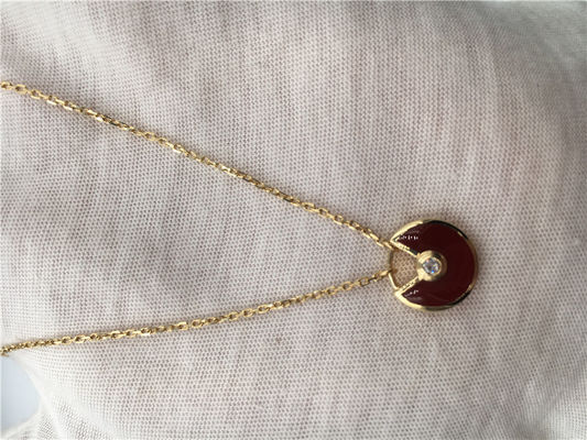 Chất lượng XS Model Đồ trang sức tùy chỉnh cao cấp Amulette De Vòng cổ bằng vàng hồng 18K Carnelian nhà máy