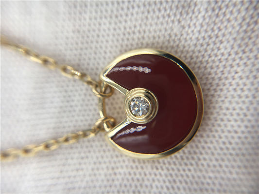 Chất lượng XS Model Đồ trang sức tùy chỉnh cao cấp Amulette De Vòng cổ bằng vàng hồng 18K Carnelian nhà máy