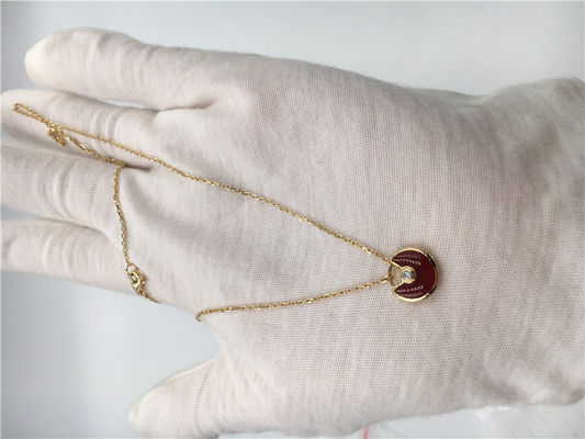 Chất lượng XS Model Đồ trang sức tùy chỉnh cao cấp Amulette De Vòng cổ bằng vàng hồng 18K Carnelian nhà máy