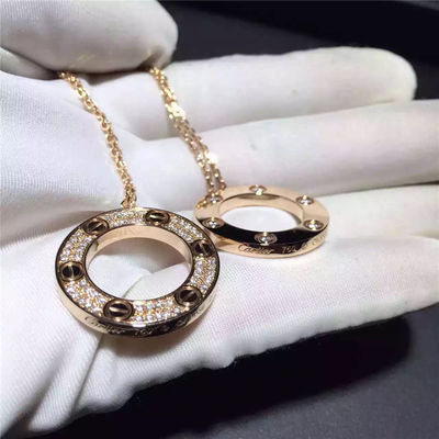 Chất lượng Vòng cổ tình yêu Vàng vàng 18K, Vòng cổ kim cương lát đường B7058400 nhà máy