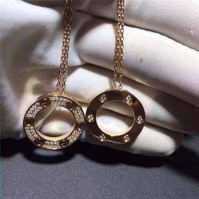 Chất lượng Vòng cổ tình yêu Vàng vàng 18K, Vòng cổ kim cương lát đường B7058400 nhà máy