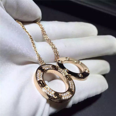Chất lượng Vòng cổ tình yêu Vàng vàng 18K, Vòng cổ kim cương lát đường B7058400 nhà máy