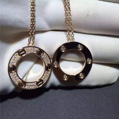 Chất lượng Vòng cổ tình yêu Vàng vàng 18K, Vòng cổ kim cương lát đường B7058400 nhà máy