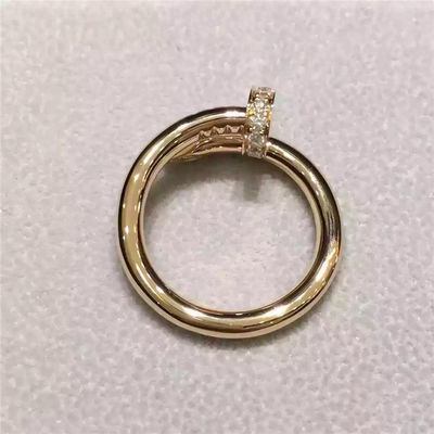 Chất lượng Nhẫn móng tay vàng vàng 18k không đá quý, nhẫn vàng đơn giản đính kim cương nhà máy