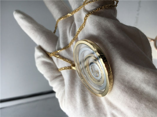 Chất lượng Mặt dây chuyền vàng hồng 18k hình tròn, mặt dây chuyền thần hạnh phúc Chopard chất lượng SI H nhà máy