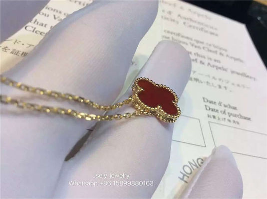 Chất lượng Mặt dây chuyền Van Cleef và Arpels Alhambra cổ điển bằng vàng vàng ngọc trai mắt hổ Malachite nhà máy