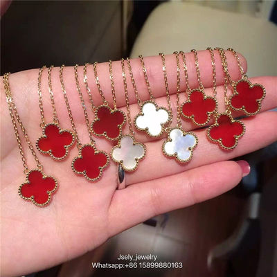 Chất lượng Mặt dây chuyền Van Cleef và Arpels Alhambra cổ điển bằng vàng vàng ngọc trai mắt hổ Malachite nhà máy