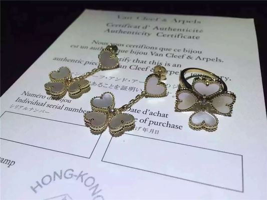 Chất lượng Van Cleef Sweet Alhambra Earrings, White Mother Of Pearl Earrings with Round Diamond nhà máy