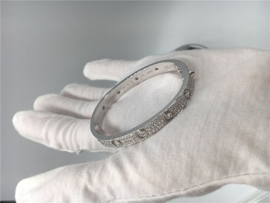 Chất lượng Vòng đeo tay bằng kim cương đơn giản, Vòng tay tình yêu bằng vàng trắng 18k nhà máy