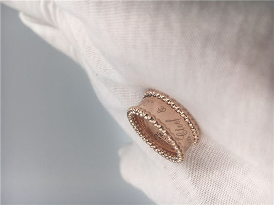 Chất lượng Vàng vàng Trang sức mỹ nghệ PerléE Signature Ring VCARO3Y600 Hình tròn nhà máy