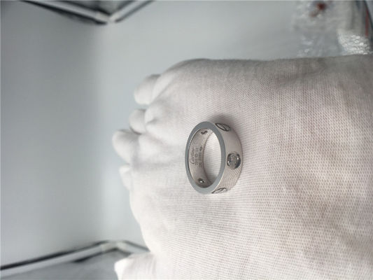 Chất lượng Nhẫn tình yêu không đá quý, B4032500 Nhẫn vàng trắng 18K với 3 viên kim cương nhà máy