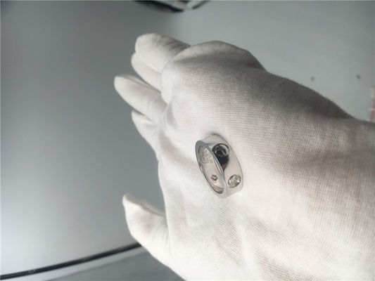 Chất lượng Nhẫn tình yêu không đá quý, B4032500 Nhẫn vàng trắng 18K với 3 viên kim cương nhà máy