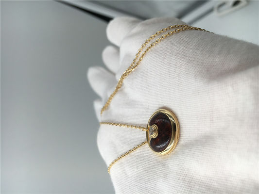 Chất lượng Vàng hồng 18k Vàng hồng sang trọng Trang sức vàng Vòng cổ Mặt dây chuyền 0,09 Carats Kim cương nhà máy