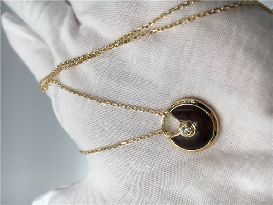 Chất lượng Vàng hồng 18k Vàng hồng sang trọng Trang sức vàng Vòng cổ Mặt dây chuyền 0,09 Carats Kim cương nhà máy