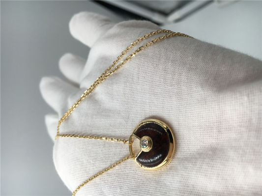 Chất lượng Vàng hồng 18k Vàng hồng sang trọng Trang sức vàng Vòng cổ Mặt dây chuyền 0,09 Carats Kim cương nhà máy