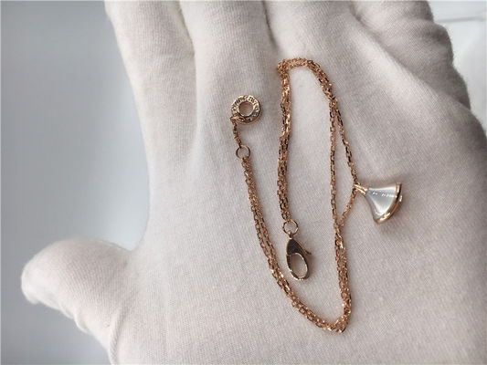 Chất lượng Mặt dây chuyền màu trắng Trang sức sang trọng Vòng tay trang sức bằng vàng hồng 18K với ngọc trai trắng nhà máy