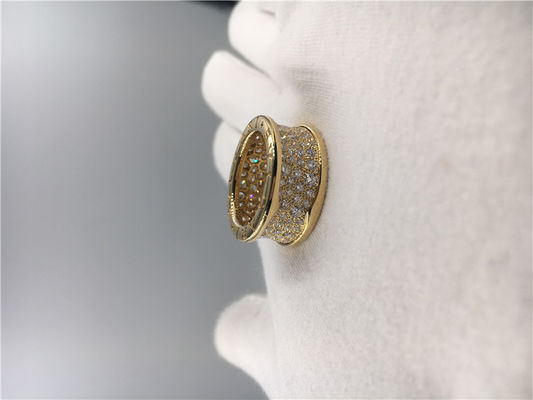 Chất lượng Trang sức sang trọng cho nam giới băng cưới, vàng 18k vàng vàng nhẫn trang sức sang trọng cổ điển với kim cương nhà máy