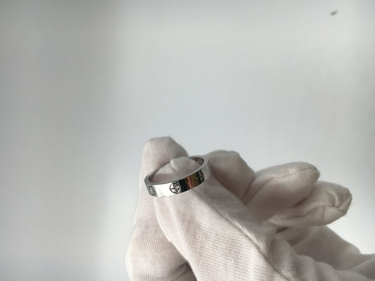 Chất lượng Trang sức vàng trắng 18K cổ điển Nhẫn cưới yêu thương không có kim cương nhà máy