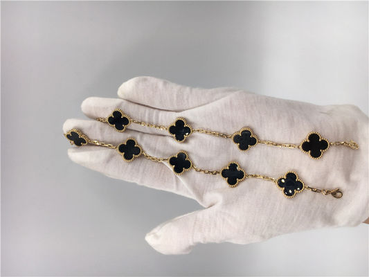 Chất lượng Đồ trang sức bằng vàng 18K Alhambra cổ điển dành cho nữ được làm thủ công với mã não không có kim cương nhà máy
