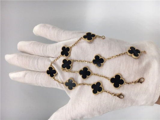 Chất lượng Đồ trang sức bằng vàng 18K Alhambra cổ điển dành cho nữ được làm thủ công với mã não không có kim cương nhà máy