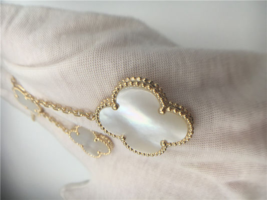 Chất lượng White Mother Of Pearl Van Cleef Arpels Magic Alhambra Vòng cổ Vàng vàng 18k nhà máy