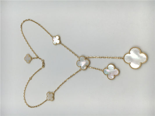 Chất lượng White Mother Of Pearl Van Cleef Arpels Magic Alhambra Vòng cổ Vàng vàng 18k nhà máy
