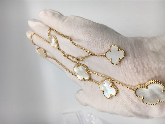 Chất lượng White Mother Of Pearl Van Cleef Arpels Magic Alhambra Vòng cổ Vàng vàng 18k nhà máy