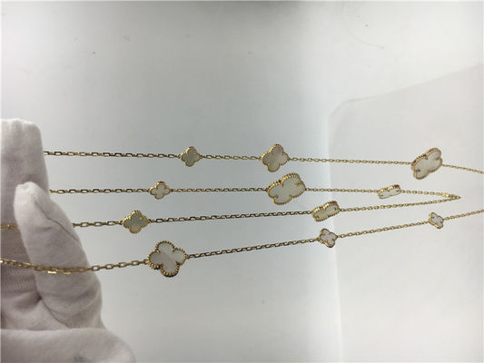 Chất lượng Vòng cổ dài Van Cleef và Arpels có hình hoa 16 họa tiết Vòng cổ bằng vàng trắng nhà máy